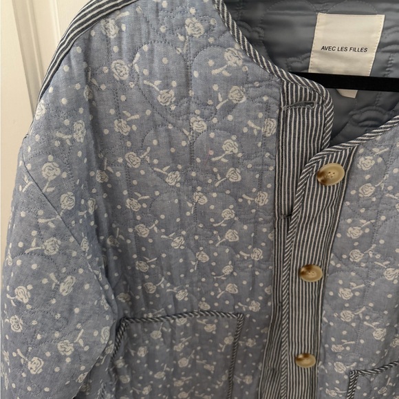 AVEC LES FILLES FLORAL STRIPE QUILTED JACKET - Picture 5 of 8
